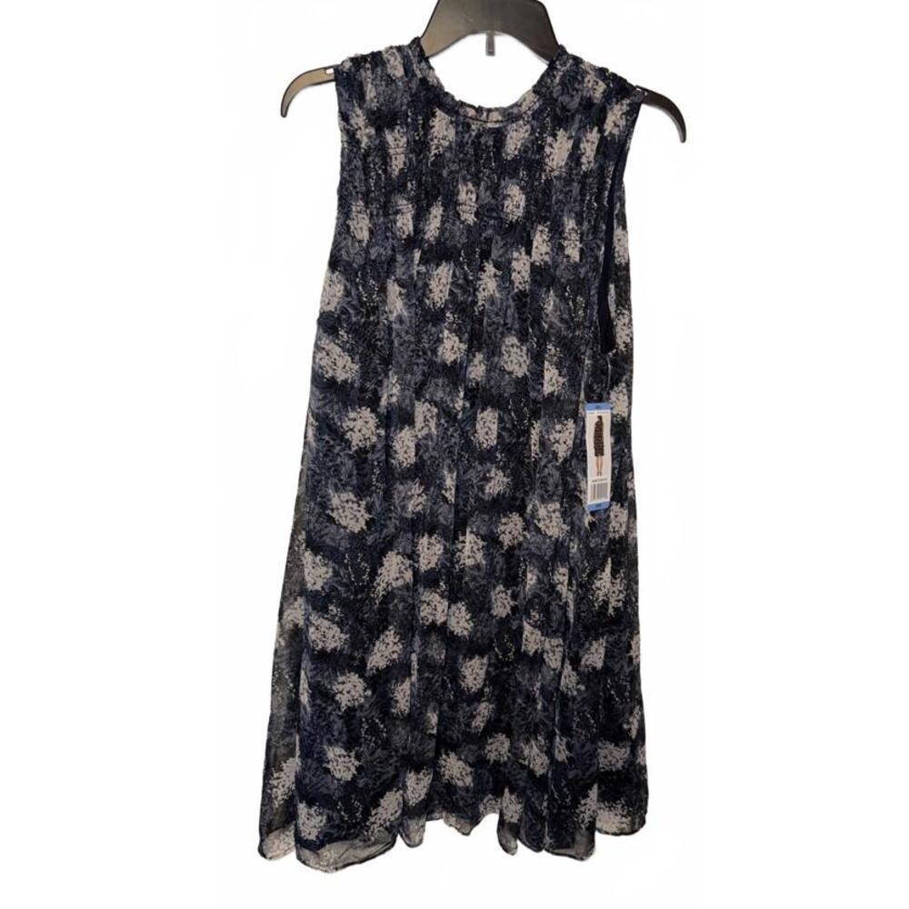 Flowy Navy Floral Print Sleeveless Dress by Joie- Size L